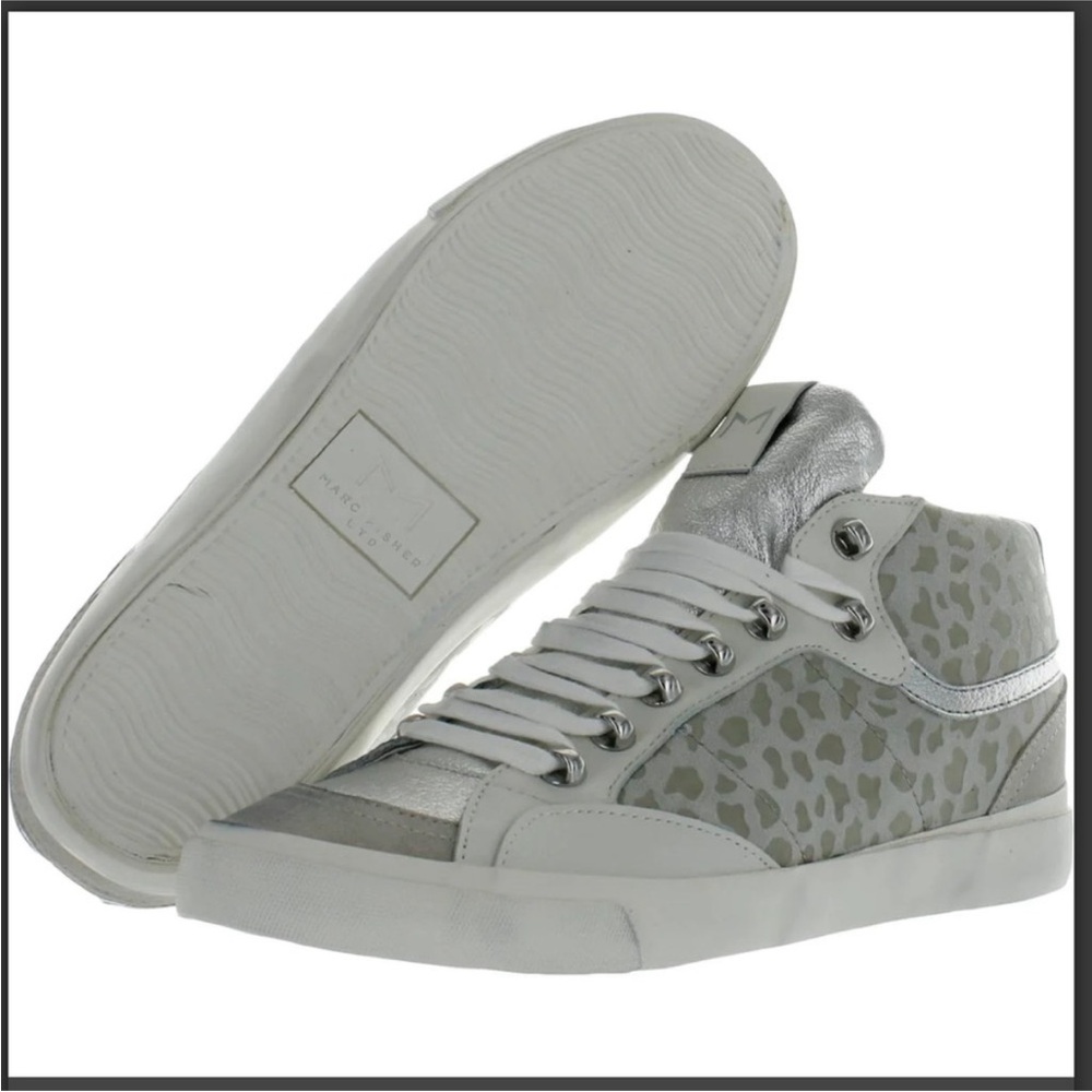 Marc Fisher White and Gray High-Top Sneakers - Picture 2 of 3
